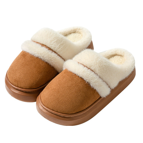 New Maillard cotton slippers for women winter indoor home cotton slippers warm plush thick-soled cotton slippers for outdoor wear