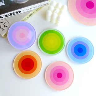 Casual Ins Style Acrylic Thickeneded Aromatherapy Insulated Coaster Placemat Decoration Gift Coffee Shop Popular Photo Guide