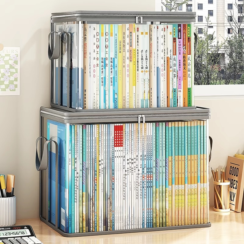 Transparent Dust-Proof Book Bag, Household Large-Capacity Textbook Storage Bag, Book Storage Box, Student Classroom Storage Transparent Dust-Proof Book Bag, Household Large-Capacity Textbook Storage Bag, Book Storage Box, Student Classroom Storage