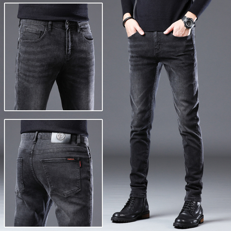 Spring and Autumn Jeans Men's 2022 Korean-style Stretch Straight Slim-fit Skinny Jeans Men's Casual Trousers