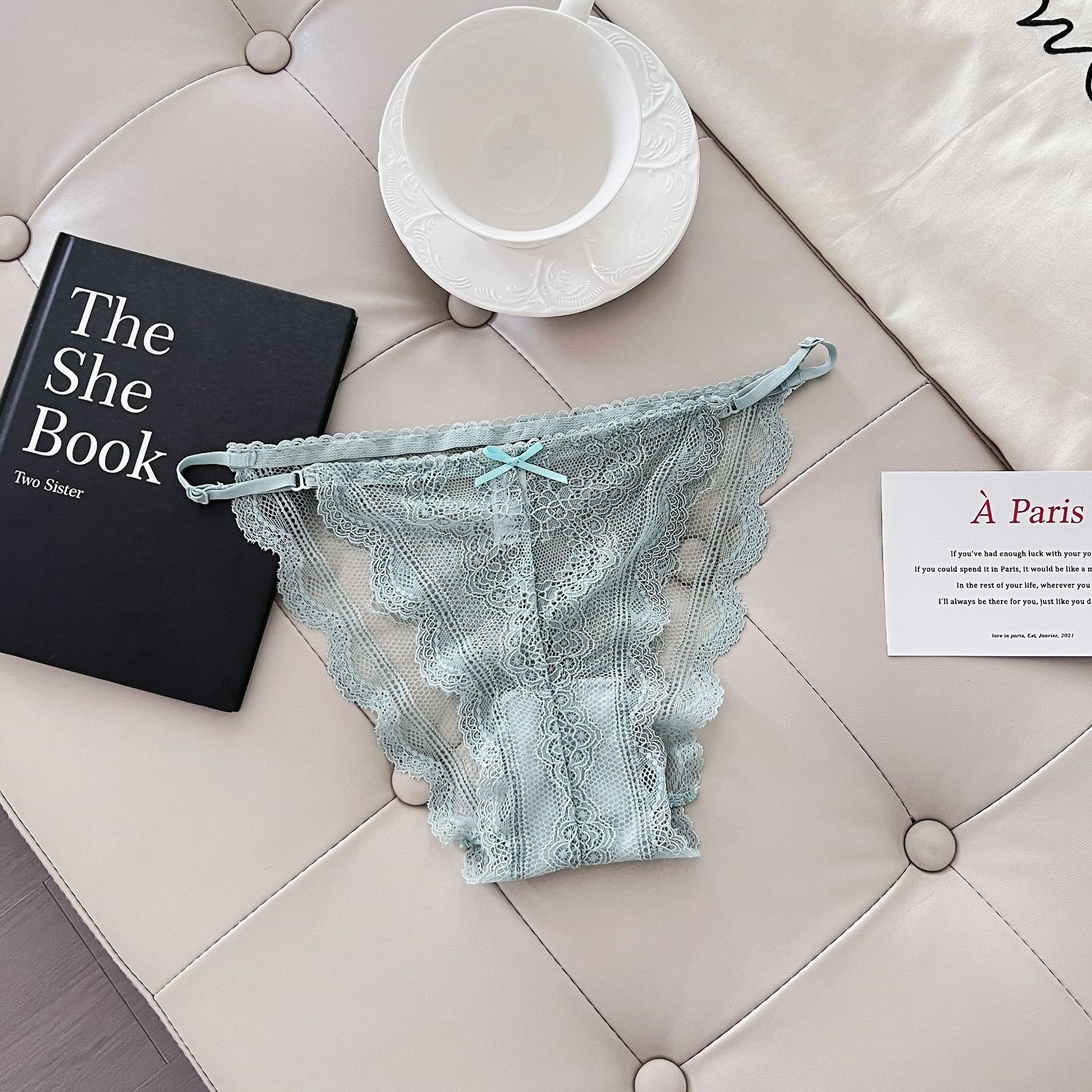 Sexy sexy ropa interior de las mujeres tentación ajustable caliente cintura baja Tanga llena encaje media vaina