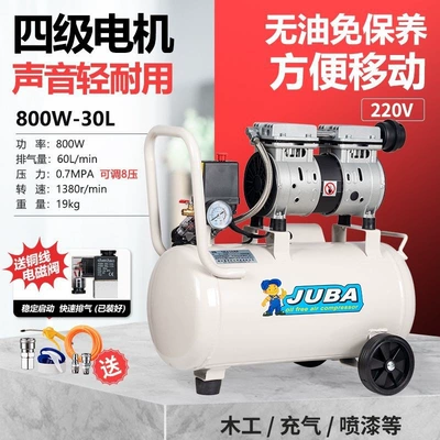 Small oil-free silent air: Hava kompressorları - white-800w30l-gift-package