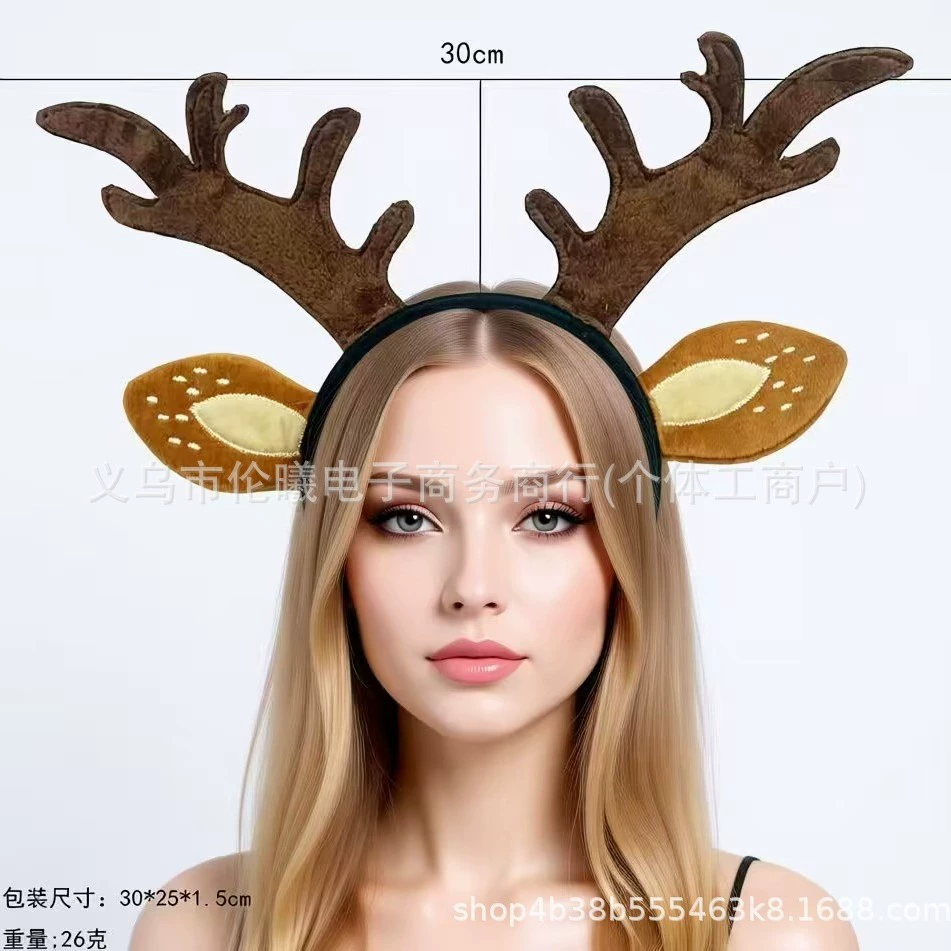 Фабрика милые оленьие рога обручи для волос женская стирка лица повязка для волос простой красный сетчатый рождественский повязка на голову