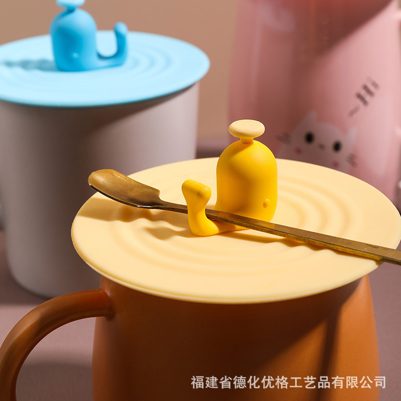 Cup Lid Universal Water Cup Lid Silicone Dust-proof Tea Cup Lid Accessories Mug Glass Ceramic Cup Universal Lid Sold Separately