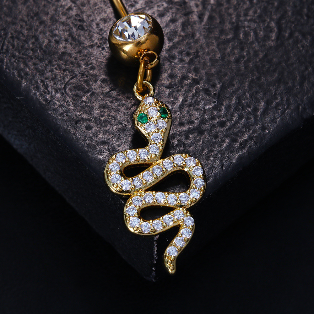 Fashion Snake Rhinestone Rhinestones Belly Ring