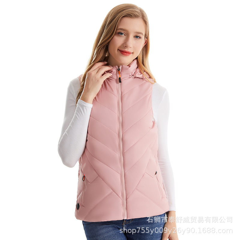Chaleco calefactor de invierno para mujer Chaleco con capucha a prueba de frío y cálido Ropa de calefacción eléctrica USB 11 Zona Ropa de calefacción inteligente