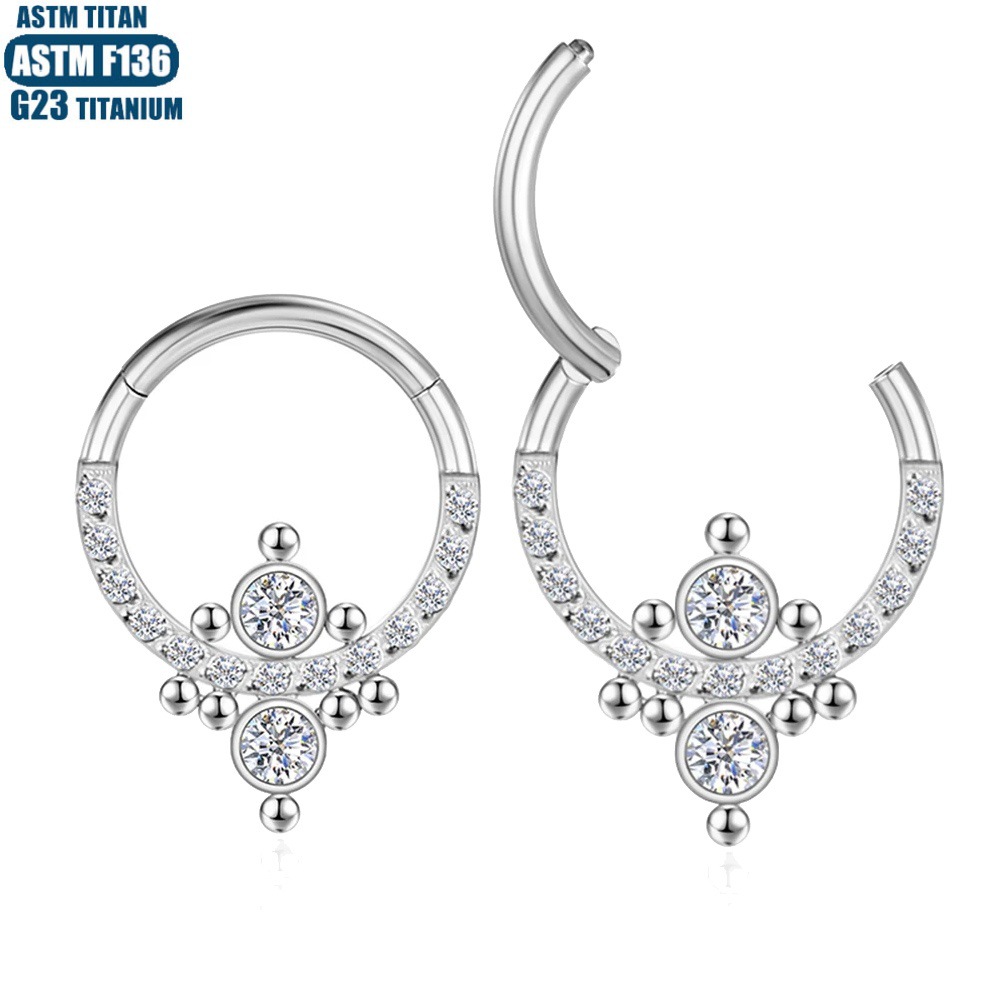 Pointed labret stud close-up product detail