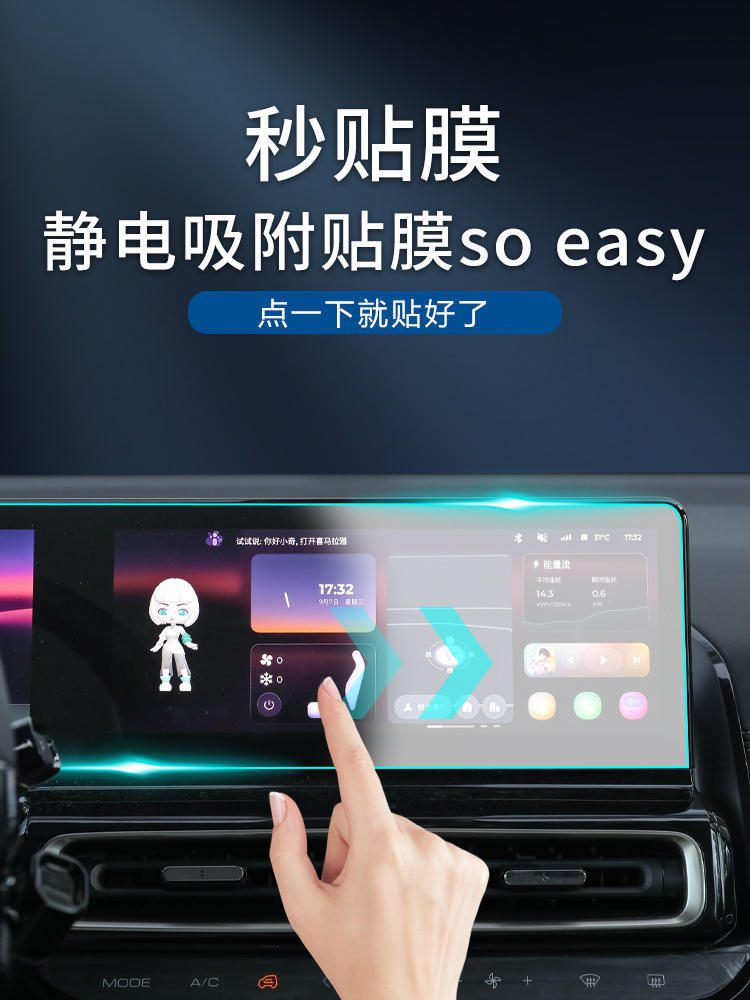 Suitable for 26 Models of the Fifth-Generation Emgrand Screen Tempered Film, High-Definition Matte Center Console Film, Instrument Protection Car Accessories