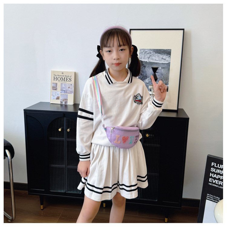 198g Weight Polyester Lining Material Sequins Fashion Element Zipper Closure Type Sling Strap Strap Type Fanny Pack Bags Type Casual, Daily Occasion Pu Leather Material Letter Pattern All Seasons Season Kid'S Gender Cute Style Dumpling Shape Shape Kid'S Pu Leather Letter Cute Sequins Dumpling Shape Zipper Fanny Pack 4