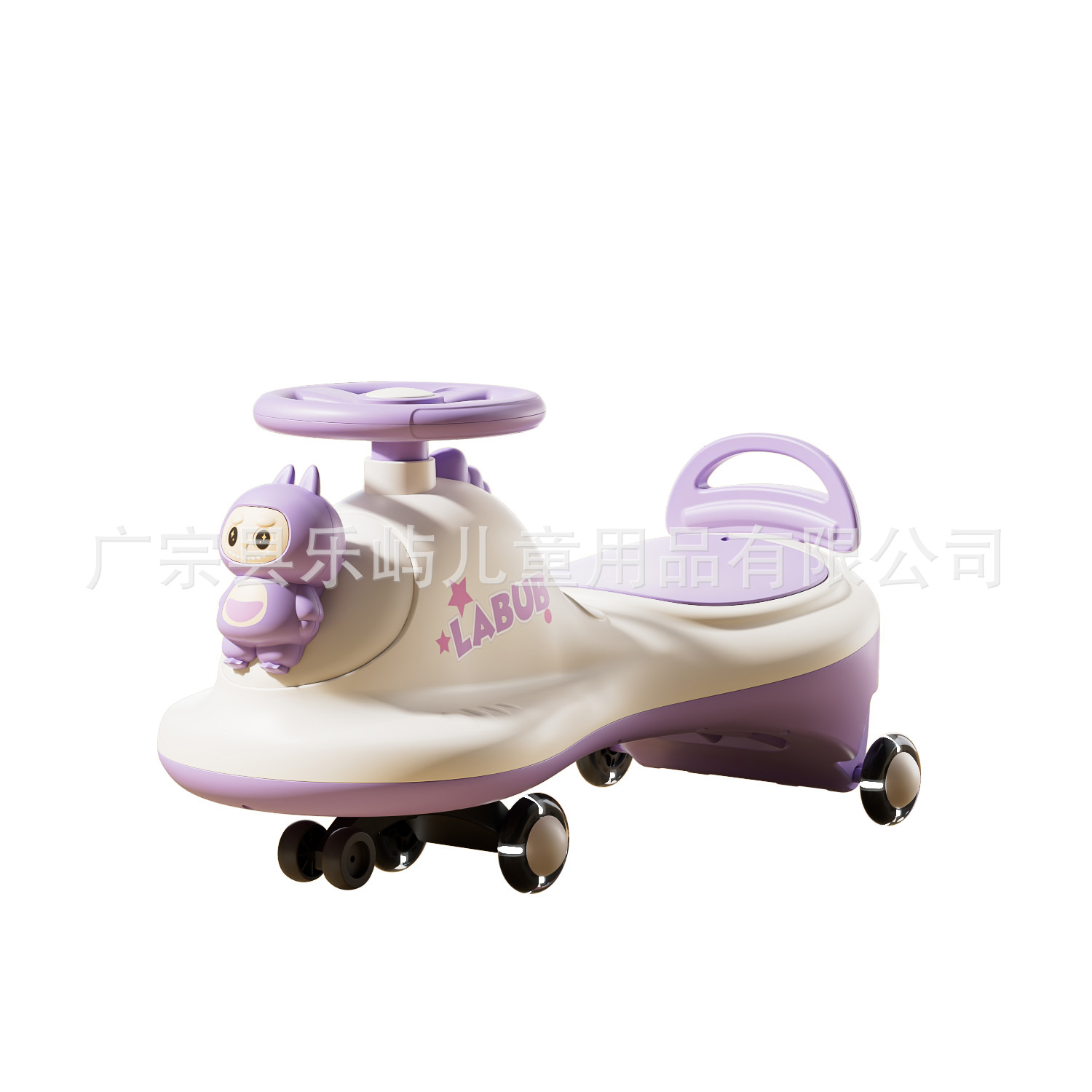 Children's scooter, 3-6 year old, with music, four wheels, sit-on toy scooter, ride-on scooter.