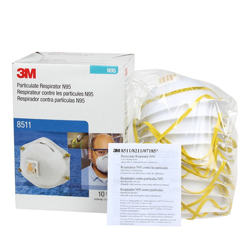 3m8511cn máscara protectora N95 anti-niebla anti-polvo partículas no aceitosas máscara de protección montada en la cabeza