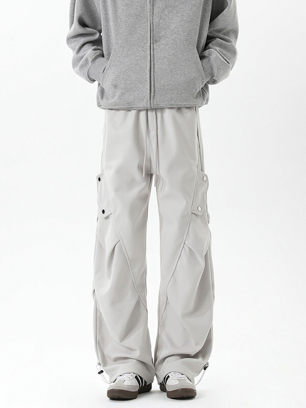 Heavyweight Melard Starry Sky Casual Pants for Men and Women, Loose Autumn Design with Pleated Workwear Paratrooper Drape Sweatpants