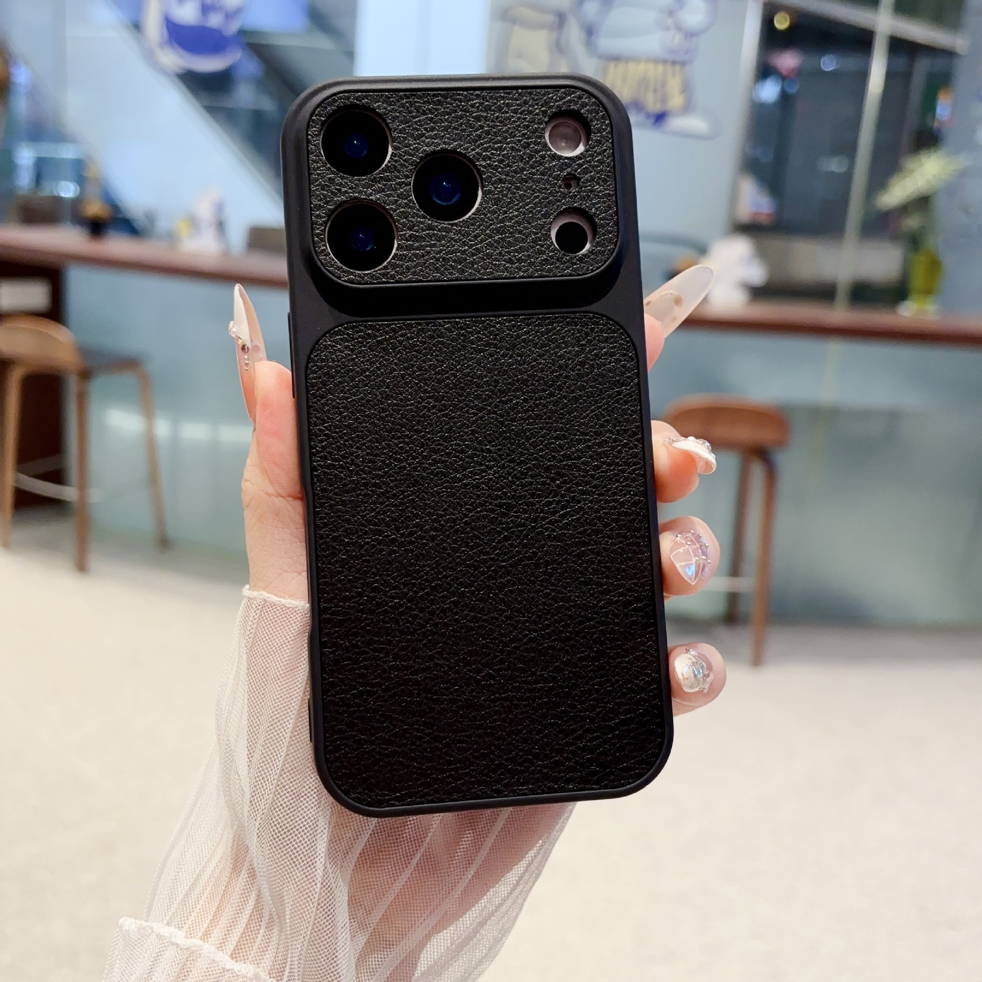 Funda con Ventana para iPhone 16 17 18 Pro de Silicona con Protección contra Caídas y Anti-huellas