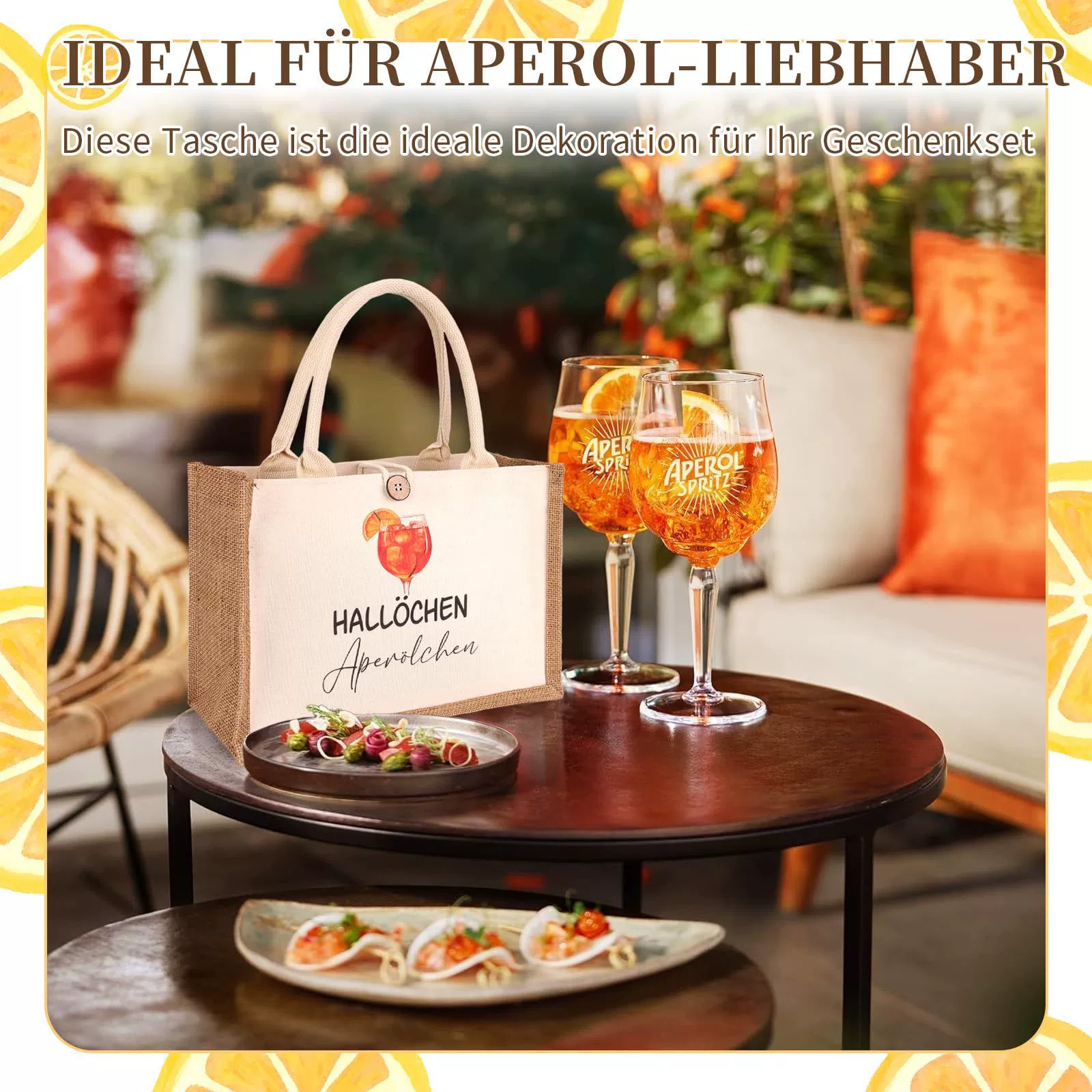 Льняная сумка для коктейля Aperol, джутовая сумка для кросс-бордерной торговли на Amazon, свадебная сувенирная сумка на день рождения, ламинированная холщовая сумка