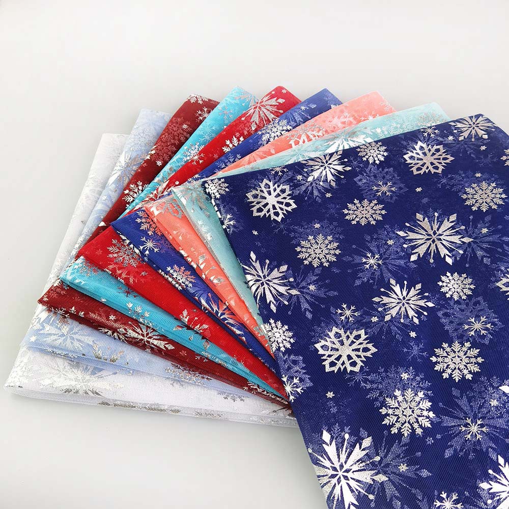 爱纱公主裙蓬蓬裙表演服饰品面料冰雪奇缘网纱布料雪花烫金网布