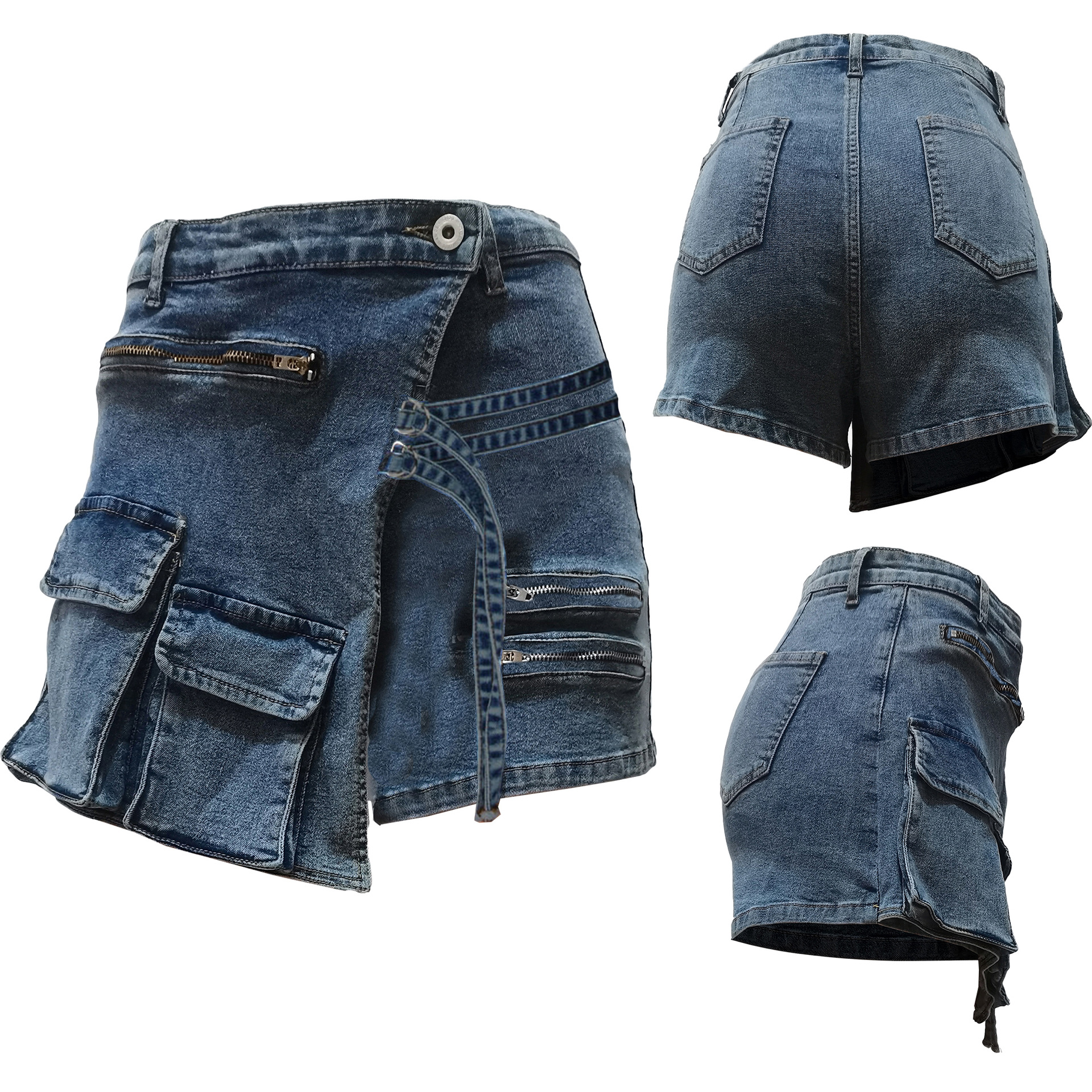 Spandex Fabric Type Low Waist Waist Line Women's Daily Street Streetwear Solid Color Shorts Pocket Shorts