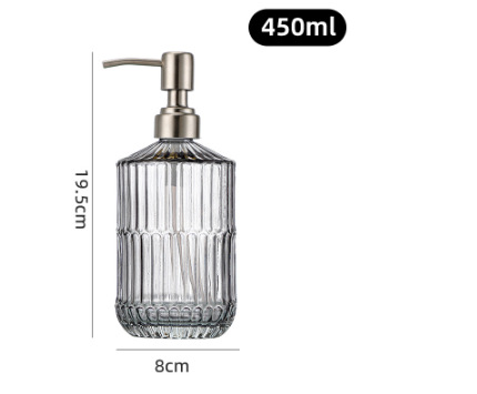 Amazon 400ml botella de champú de vidrio transparente diamante desinfectante de manos botella de jabón líquido de baño botella de vidrio