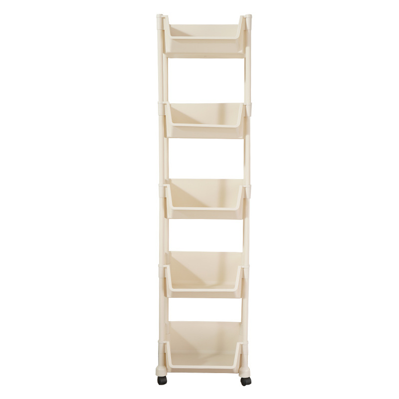 Estante de almacenamiento multicapa de plástico, cocina, escritorio de oficina, dormitorio, piso móvil, suministro directo de fábrica multicapa