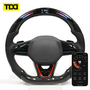 Tdd Is Suitable for Volkswagen Mk8 Carbon Fiber Galaxy Pro Led Display Steering Wheel Suede Leather Can Be Customized
