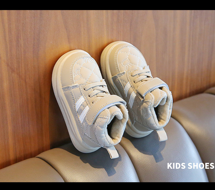 Winter children's sports with plush thick board warm bread men's and women's shoes, waterproof shoes_voghion.com