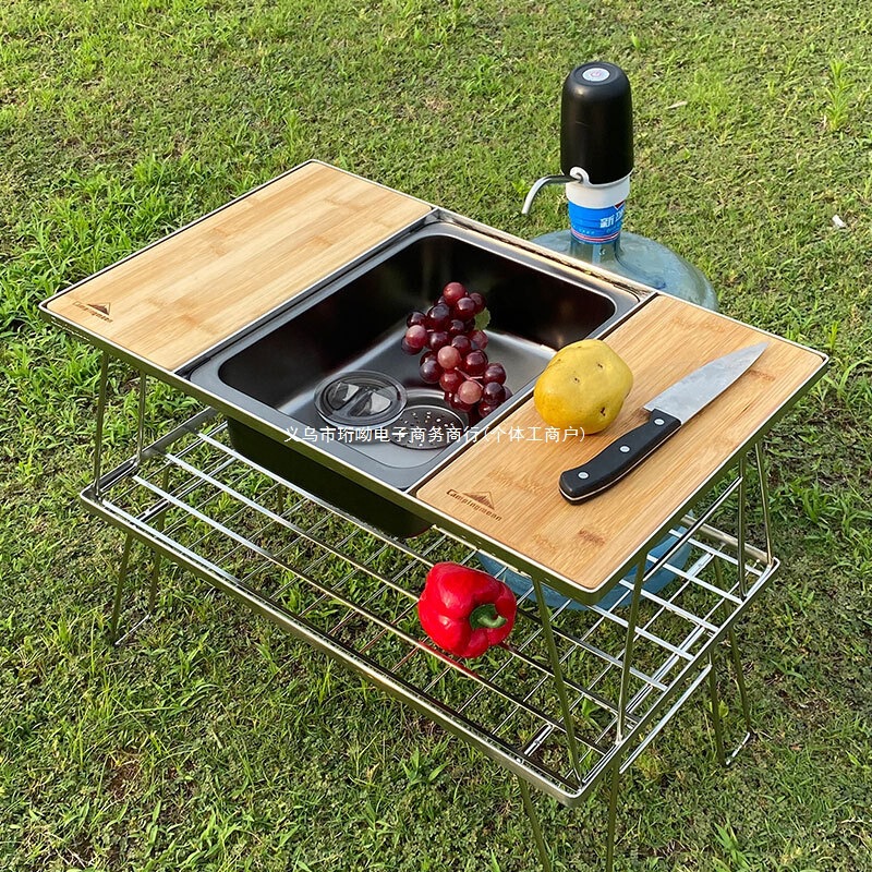 Kitchen Stainless Steel Sink for Outdoor Use, Single Unit Igt Dishwashing Basin, Thickened Black Nano Dishwashing Sink, Simple Wholesale