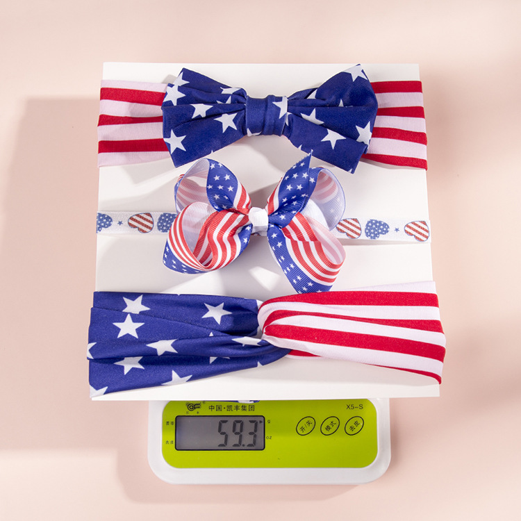 American Independence Day Kinder Hasenohren Bogen Stirnband display picture 10