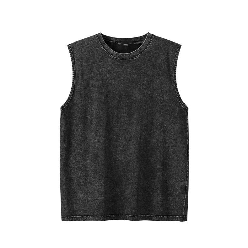 Washed Vest Old Men's Summer American Style High Street Ins Popular Brand Loose Casual Waistcoat Sleeveless T-shirt Suitable for Printing Washed Vest Old Men's Summer American Style High Street Ins Popular Brand Loose Casual Waistcoat Sleeveless T-shirt Suitable for Printing