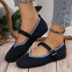 Foreign Trade plus size Flat Casual Work Shoes Women's 2024 New Flying Woven Round Toe Shallow Mouth Retro Color-matching Shoes Cross-border