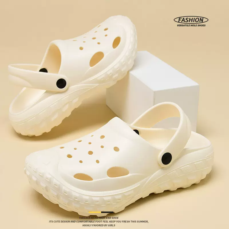 洞洞鞋女夏季外穿厚底增高防滑包头拖沙滩不臭脚耐磨透气男士凉鞋