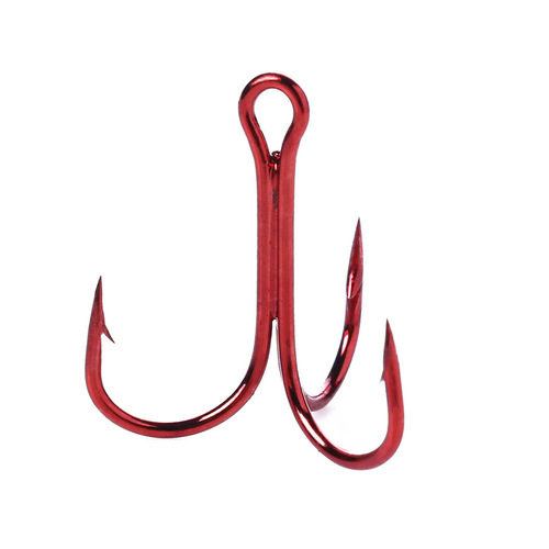 Hengjia Wholesale Fish Hooks 20 Boxed Red Three Hooks Luya Strengthened Fishing Hooks Three-claw Hooks Anchor Hooks Three-claw Hooks