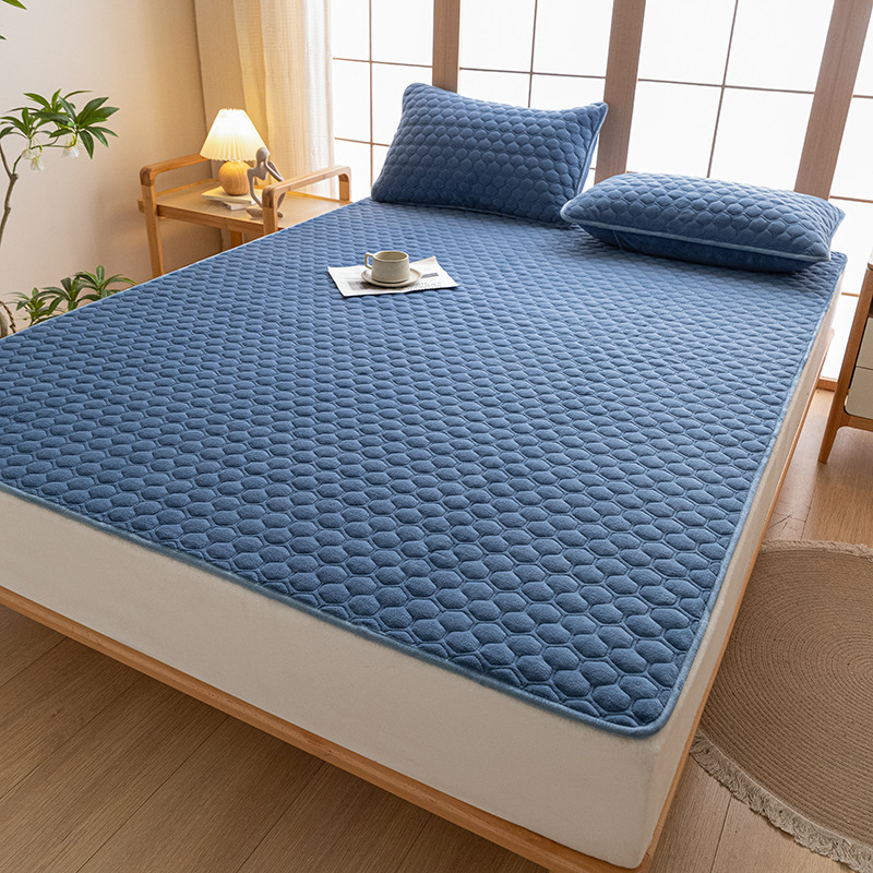 벨벳 퀼팅 매트리스 - 사파이어 블루