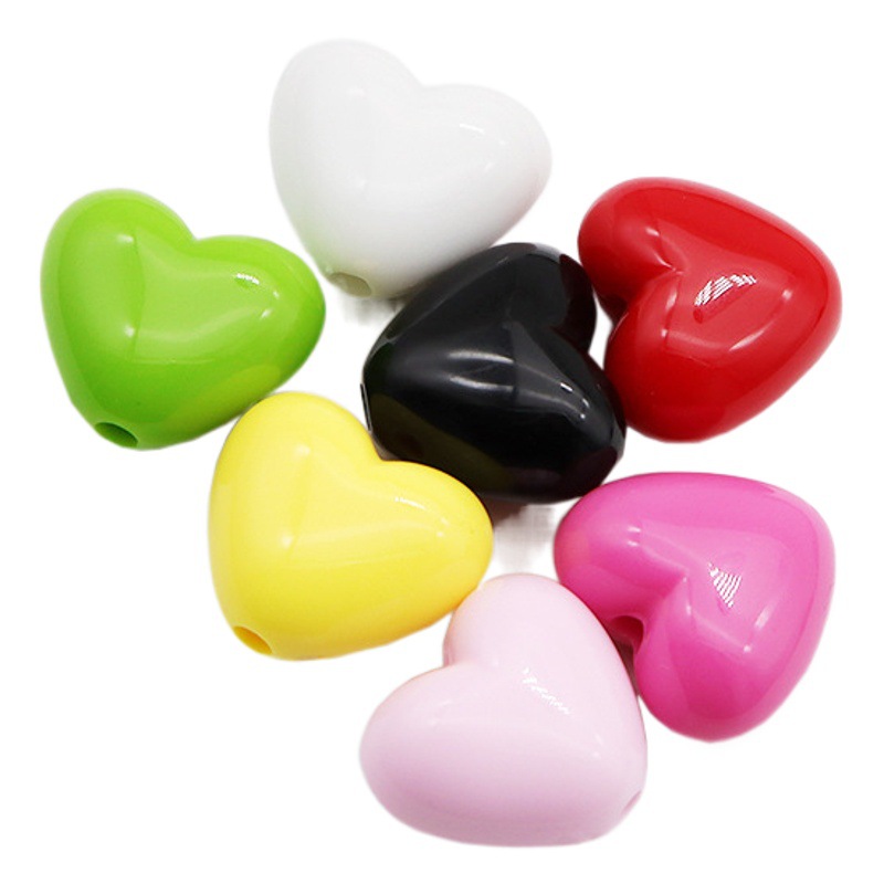 Cross-border nuevo acrílico macaron amor corazón 18mm agujero recto accesorios de la joyería DIY espárragos cuerda material