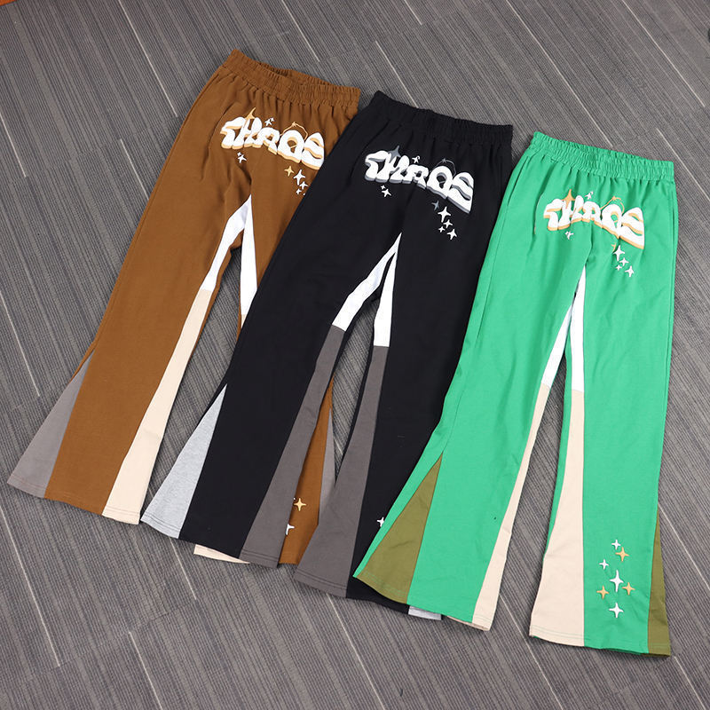 Men's Clothing New Men's And Women's Elastic Loose Trousers Casual Sports Pants Fashionable Bell Bottom Pants_voghion.com