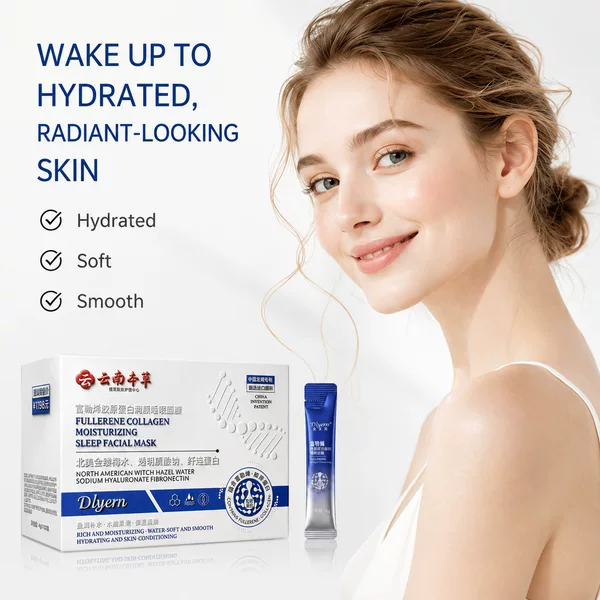 Delaiyan Fullerene Collagen Moisturizing Lazy No-Rinse Sleeping Mask Brightens Skin, Hydrates and Moisturizes Cross-Border