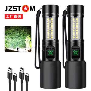 Aluminum Alloy White Laser Flashlight with USB Rechargeable Telescopic Zoom Multifunctional Outdoor Waterproof Lighting Lamp