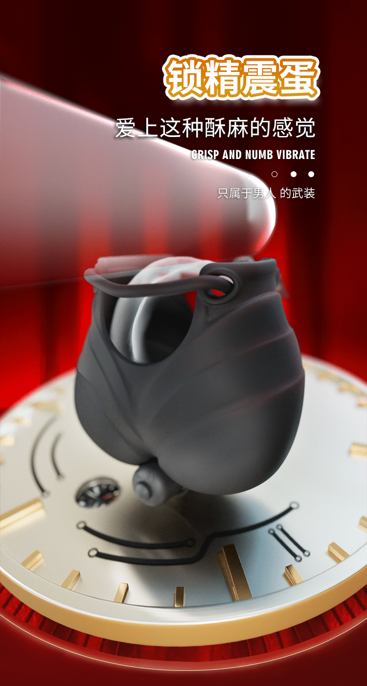 Men’s Vibrating Egg Set with Silicone Ball Stretcher and Button Control — detail image 1