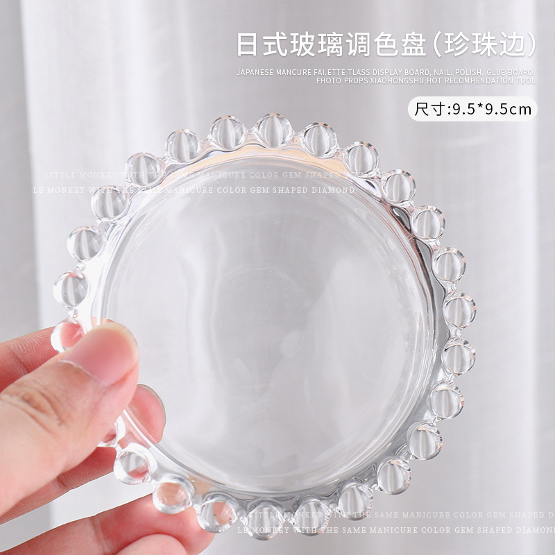 Nail Art Red de cristal paleta sostenedor la pluma accesorios tiro alta transparente esmerilado textura placa Perla herramienta visualización