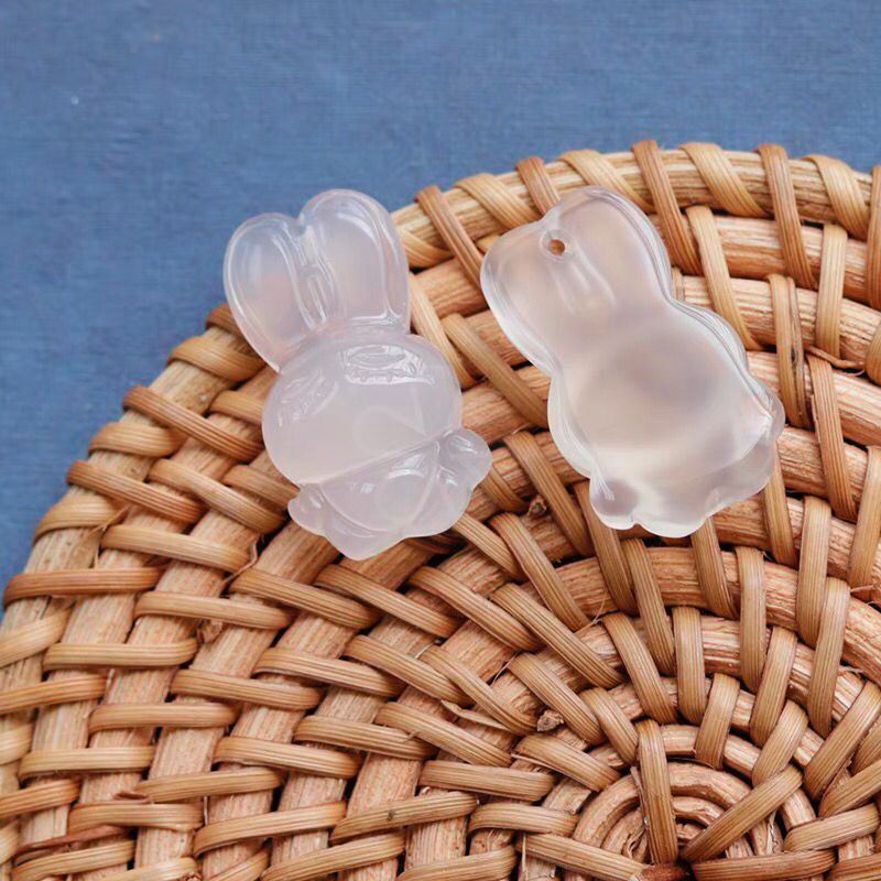 智贝详情图_4白玉髓大耳朵小兔子吊坠玛瑙玉石生肖玉兔可爱钥匙