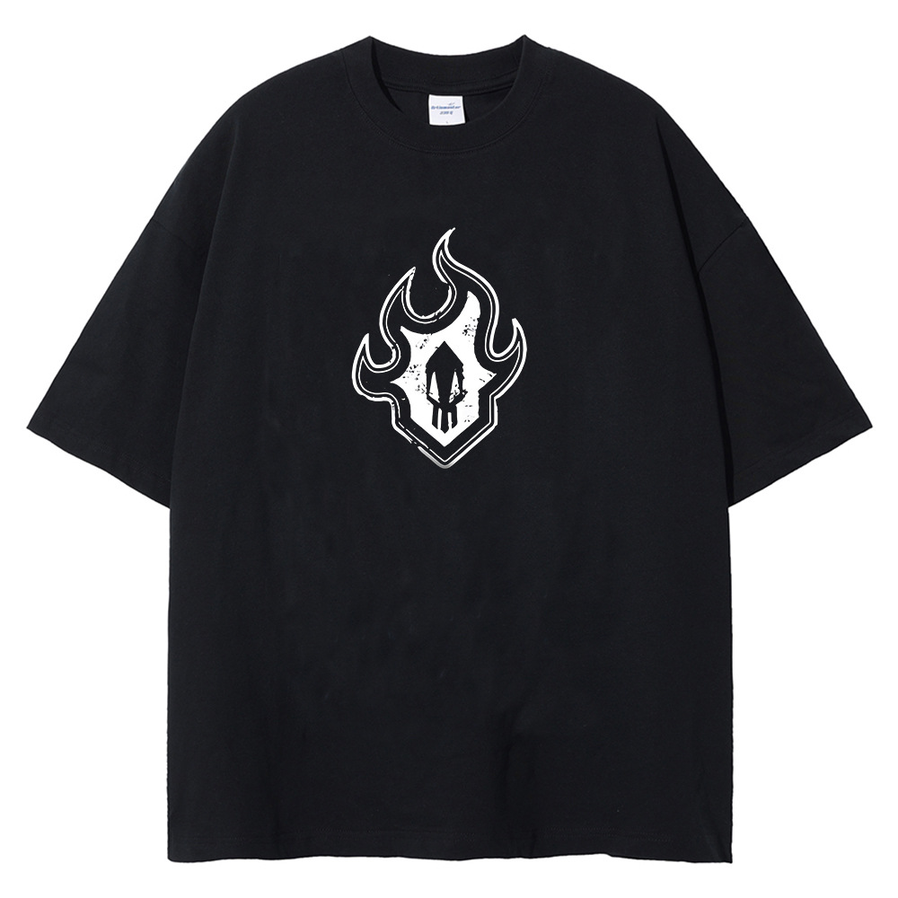 Harajuku anime print t-shirt men streetwearヴィンテージブラックts