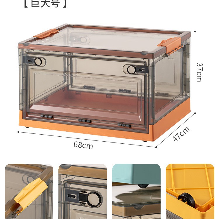 Caja de almacenamiento hogar plegable caja transparente armario ropa edredón caja de almacenamiento juguete merienda caja de almacenamiento de plástico