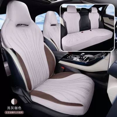 Modelə uyğun (Original) oturacaq örtükləri Seat Cover/Semi-Suede Plusev/Dmi - light-gray-coffee-the-whole-car-has-five-seats