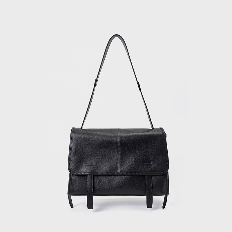 Vintage Cowhide Messenger Bag Large Capacity Commuter Shoulder Crossbody Tote Bag Premium Genuine Leather Handbag For Women