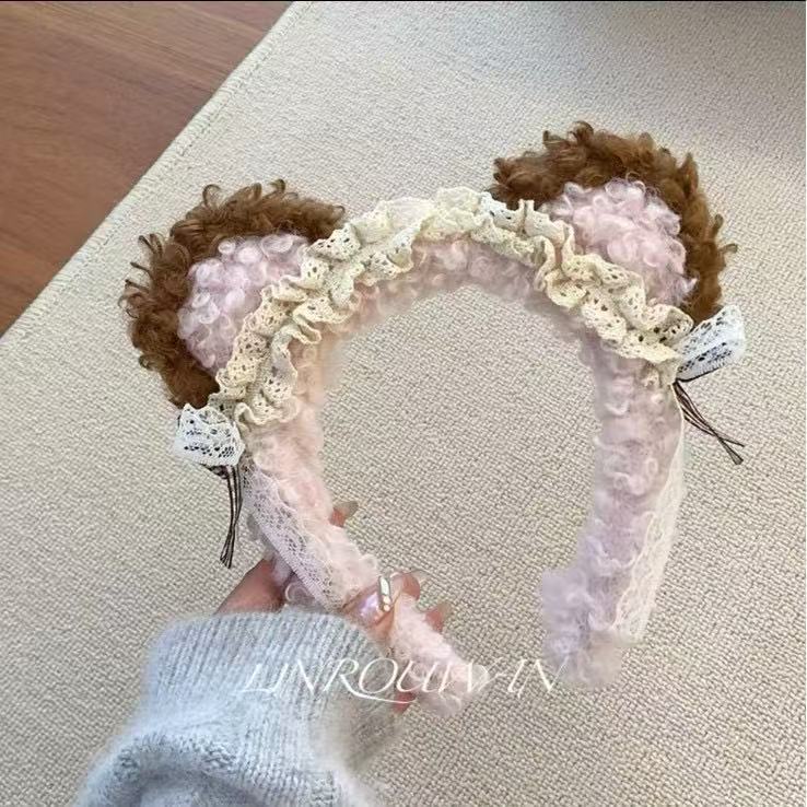 遊園地の女の子のかわいいぬいぐるみパンダフィーベア耳カチューシャ女性の写真ヘアピン洗顔カチューシャヘアアクセサリー|undefined
