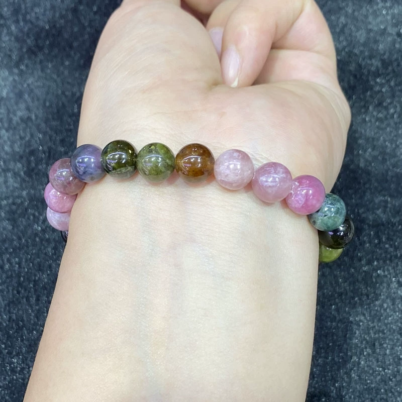 Свежий органический турмалин маленький кристал bracelet, подвеска украшение, универсальный аксессуар, женский стиль, подарок на день рождения