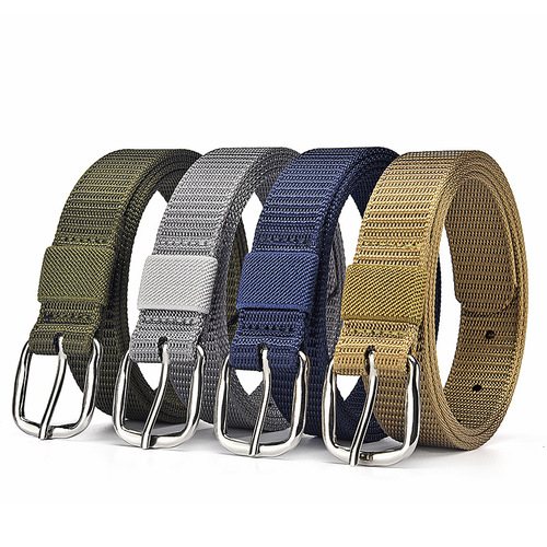 Canvas pin buckle belt, unisex, casual sports, military training, nylon belt, fine workwear, long women's belt