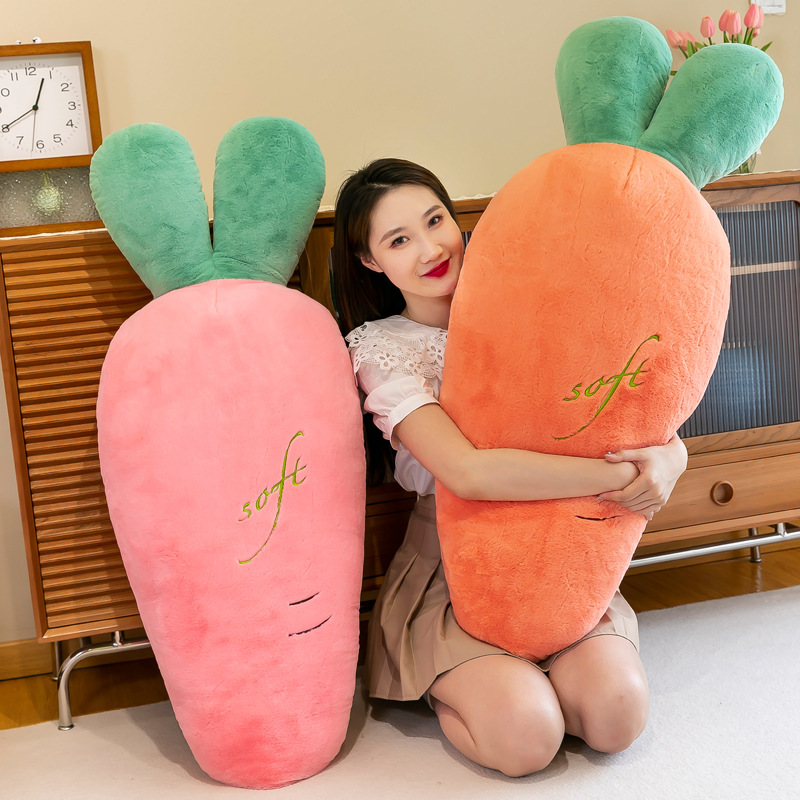 Zanahoria almohada larga almohada de peluche lindo juguete super suave muñeca grande cama para dormir Ragdoll Muñeca Chica