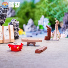 微景观仿真中式乐器摆件迷你古琴琵琶树脂摆件微缩场景桌面小摆件