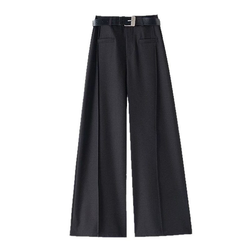 Classic Suit Jacket with High-Waist Loose Straight Trousers, Spring Style, High Quality