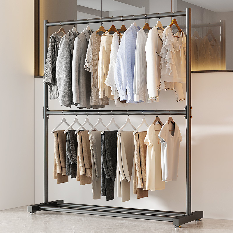 Clothes hanger floor folding bedroom hanger coat rack household clothing display rack simple cool clothes pole