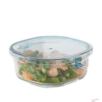 Caja de almuerzo de vidrio especial calentada por horno de microondas, caja de frutas, ensalada, caja de conservación de verduras de alto silicio